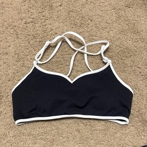 Women's Black and White Strappy Bralette